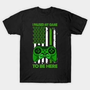 Shamrock Irish Flag Gamer Video Game Controller St Patricks T-Shirt